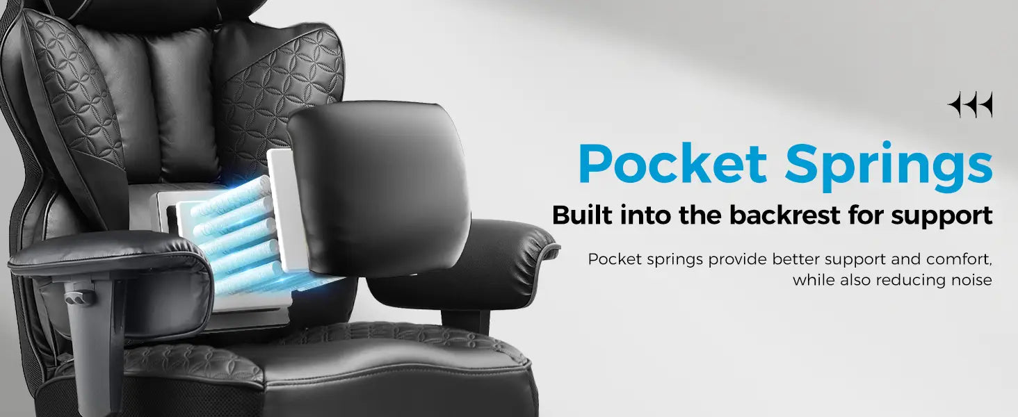 Office Chair High Back PU Leather Executive with Footrest