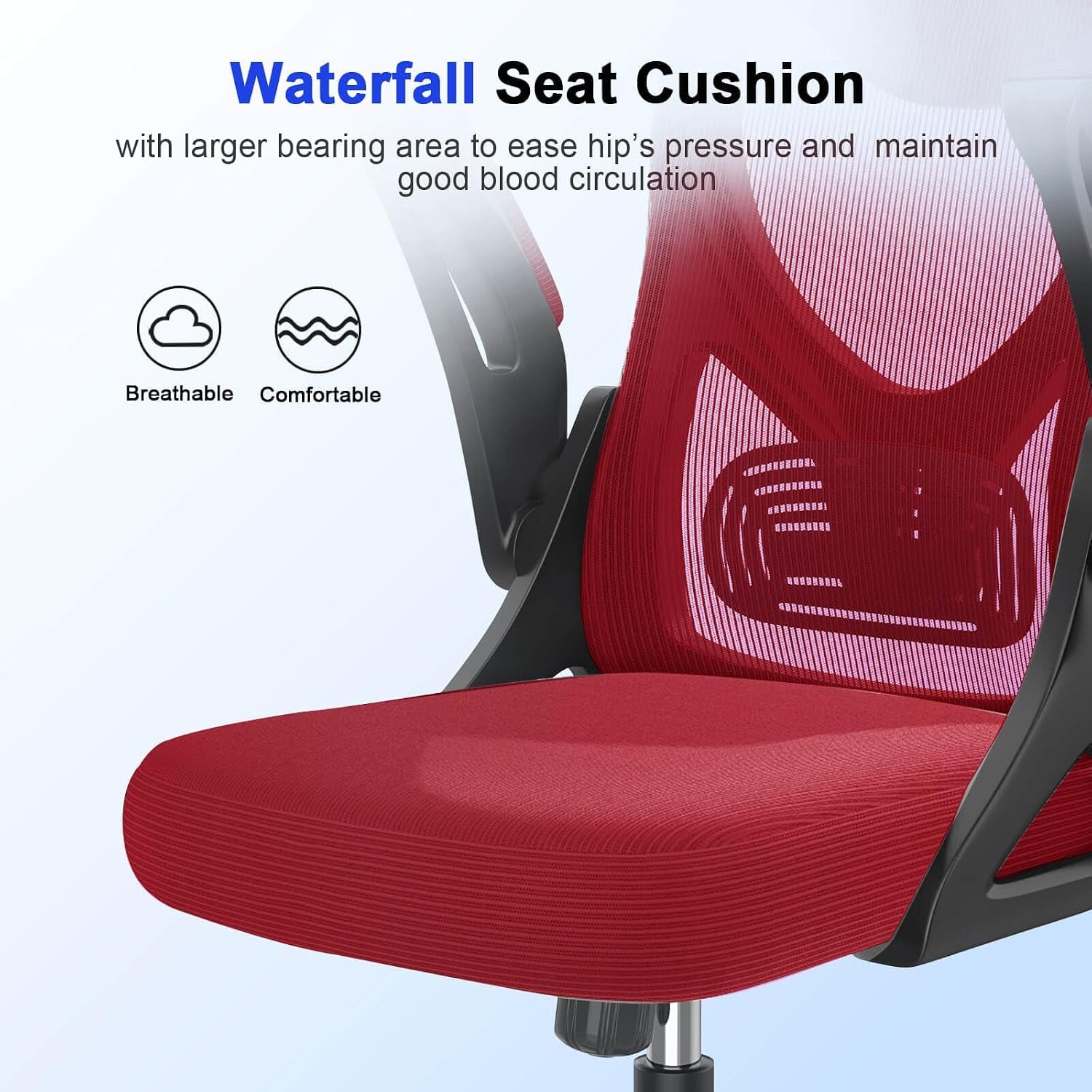 Office Chair - Ergonomic Desk Chair with Lumbar Support Headrest Adjustable, Padded Flip-Up Armrests Comfy Seat Cushion High Back Executive Manager Chair for Home Office
