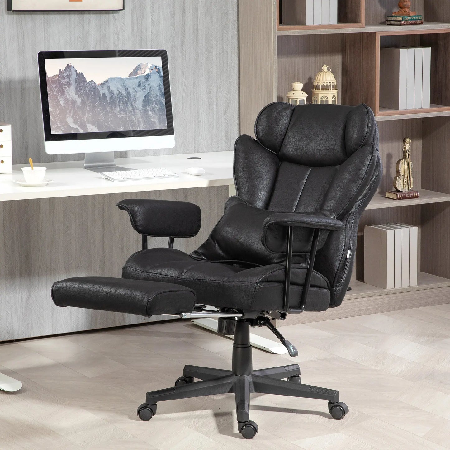 Office Chair, Ergonomic Desk Chair with Foot Rest, Lumbar Support