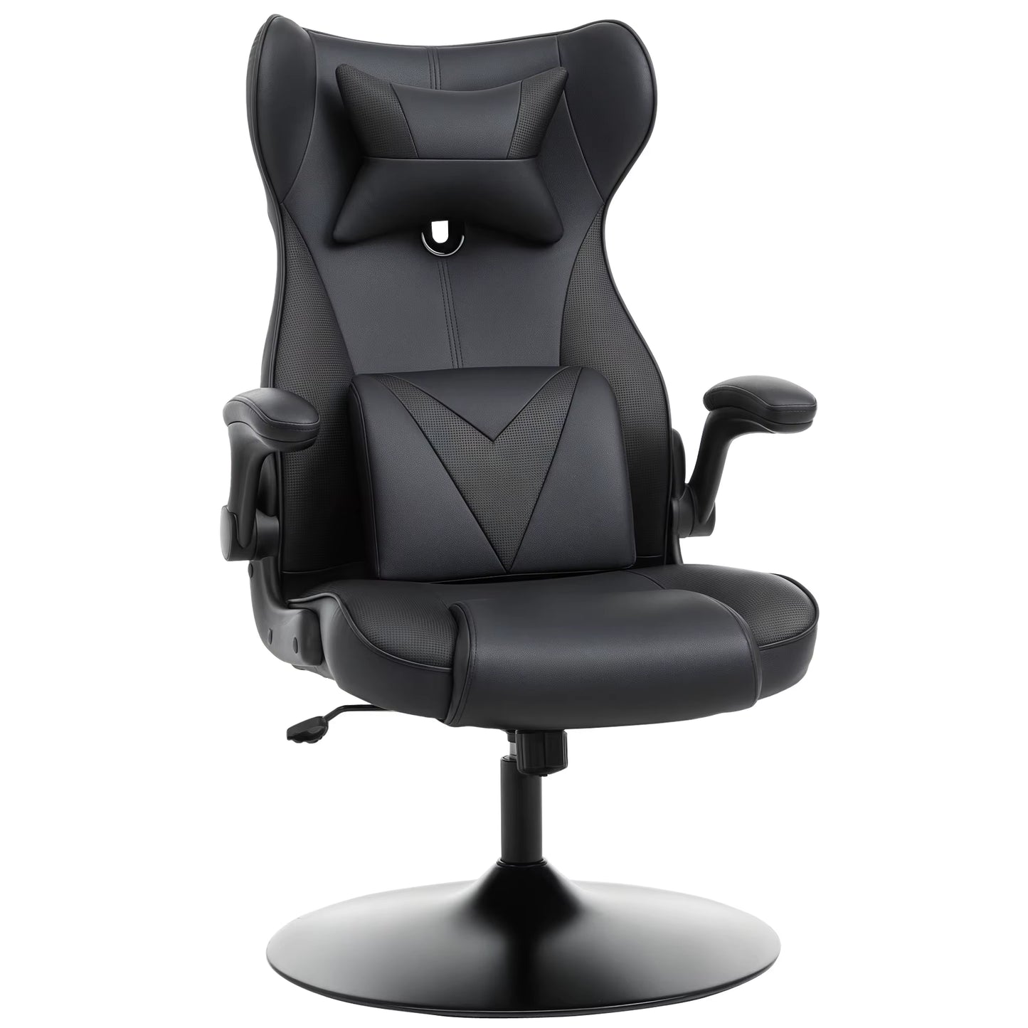 Gaming Chair Home Office Chair W/ Swivel Pedestal Base Lumbar Support