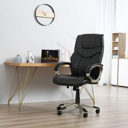Executive Computer Office Desk Chair High Back Faux Leather Swivel Chair