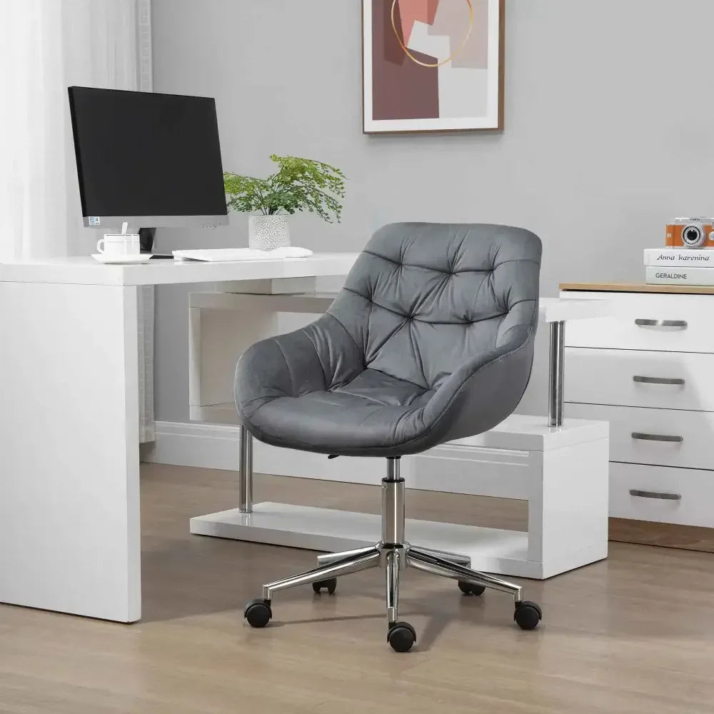 Velvet Home Office Chair with Adjustable Height - Ergo Heights