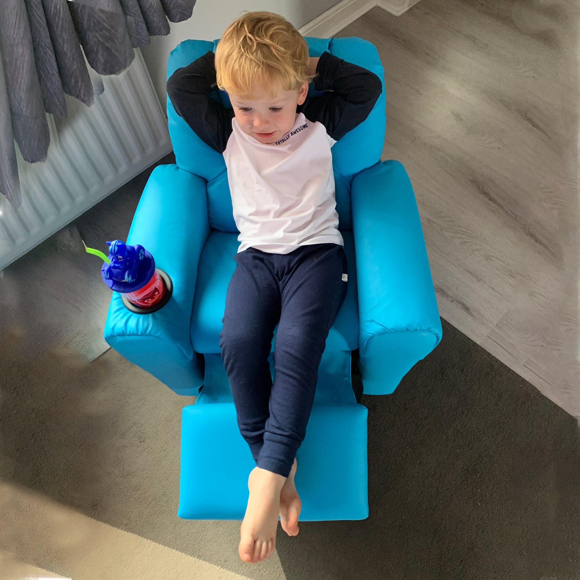 Kids Recliner Armchair Games Chair Sofa Childrens Seat in PU Leather Pink Blue