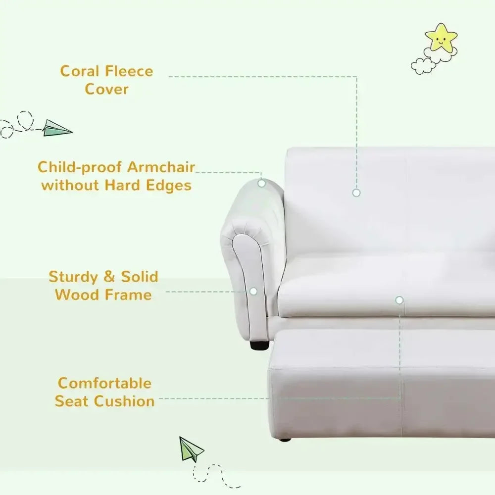 Ergo Heights Kids Sofa Set with Ottoman - Comfortable & Durable - Ergo Heights