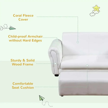 Ergo Heights Kids Sofa Set with Ottoman - Comfortable & Durable - Ergo Heights