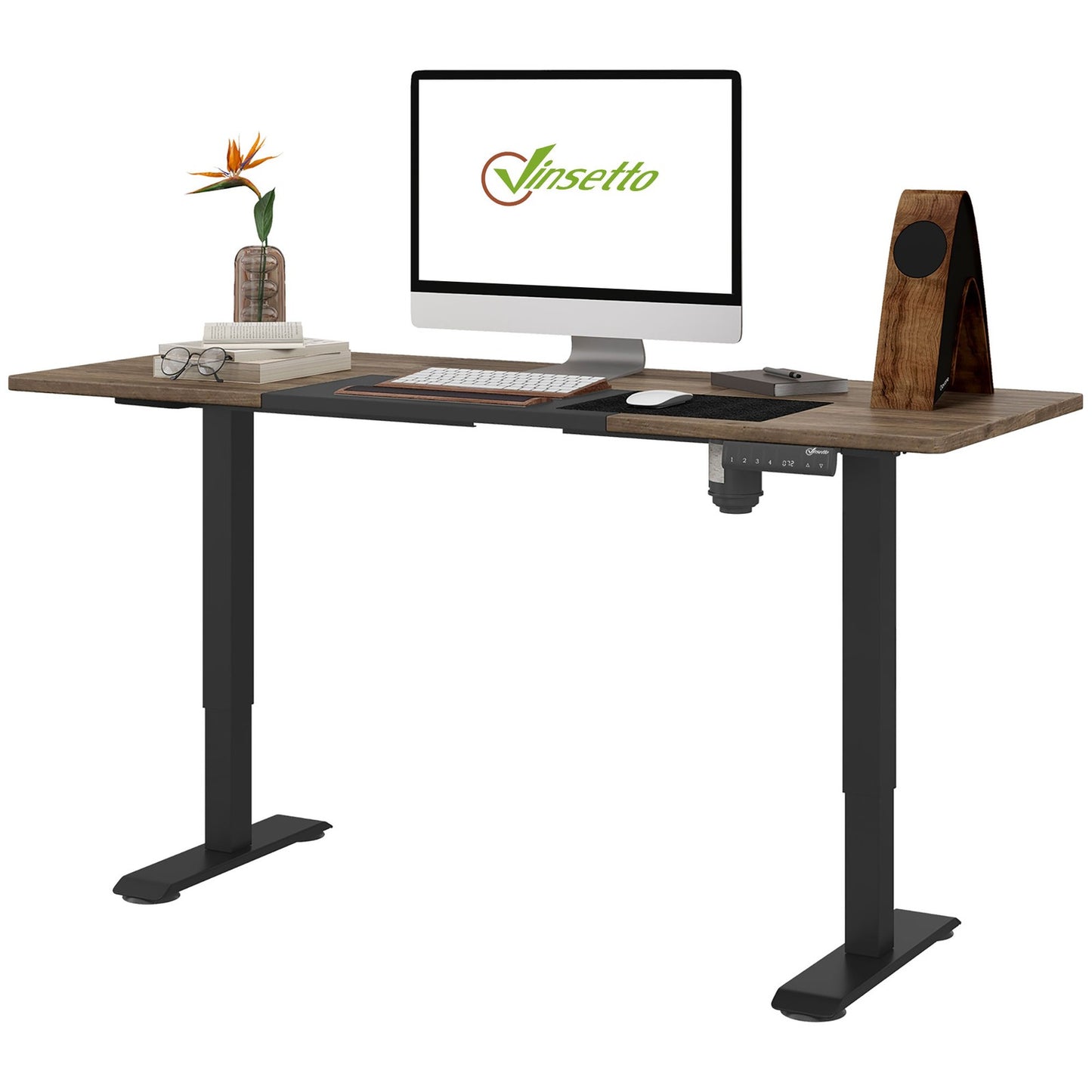 Height Adjustable Electric Standing Desk Stand up Desk for Home Office Black