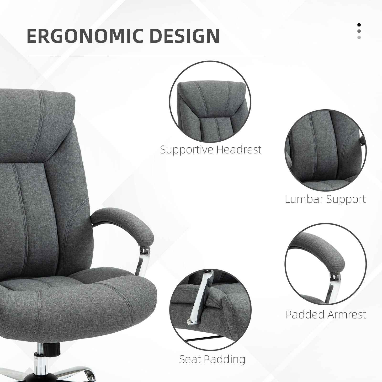 Ergo Heights Adjustable Ergonomic Office Chair with Padded Support - Ergo Heights