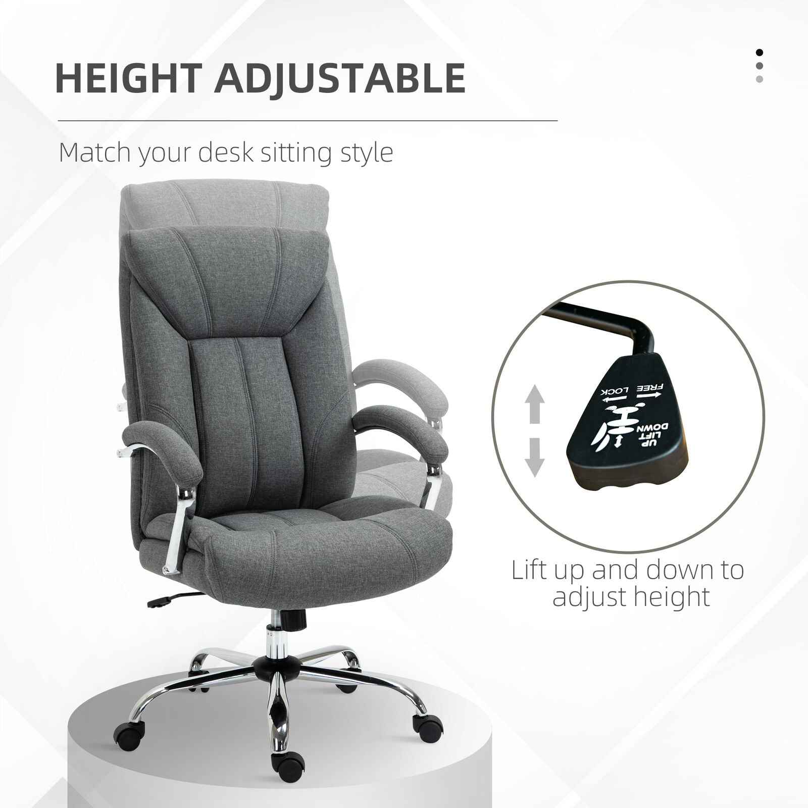 Ergo Heights Adjustable Ergonomic Office Chair with Padded Support - Ergo Heights