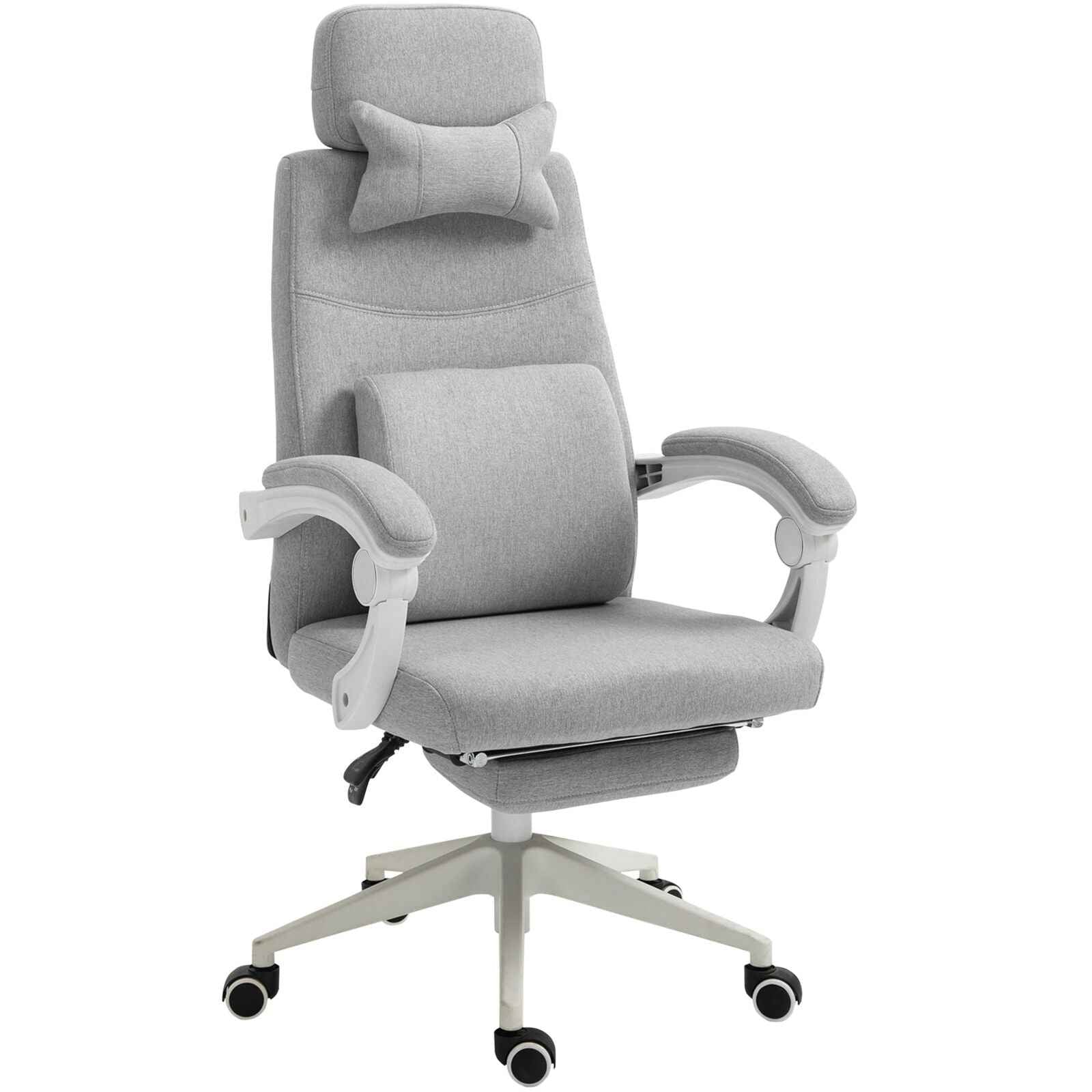Home Office Chair Swivel Desk Chair with Adjustable Height Footrest Grey - Ergo Heights