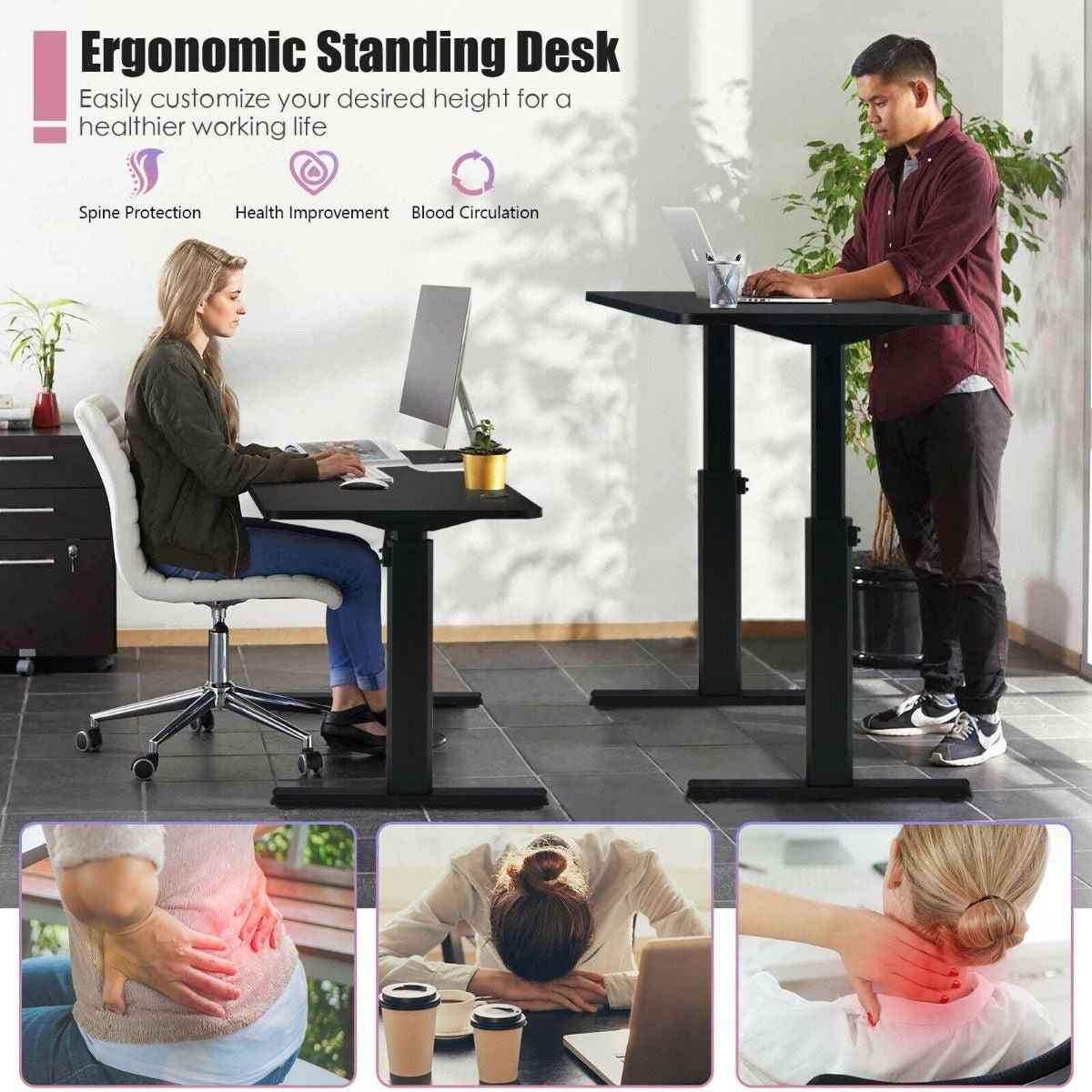 Ergo Heights Adjustable Workstation with USB Charging - Ergo Heights