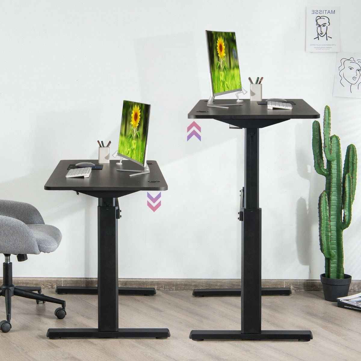 Ergo Heights Adjustable Workstation with USB Charging - Ergo Heights