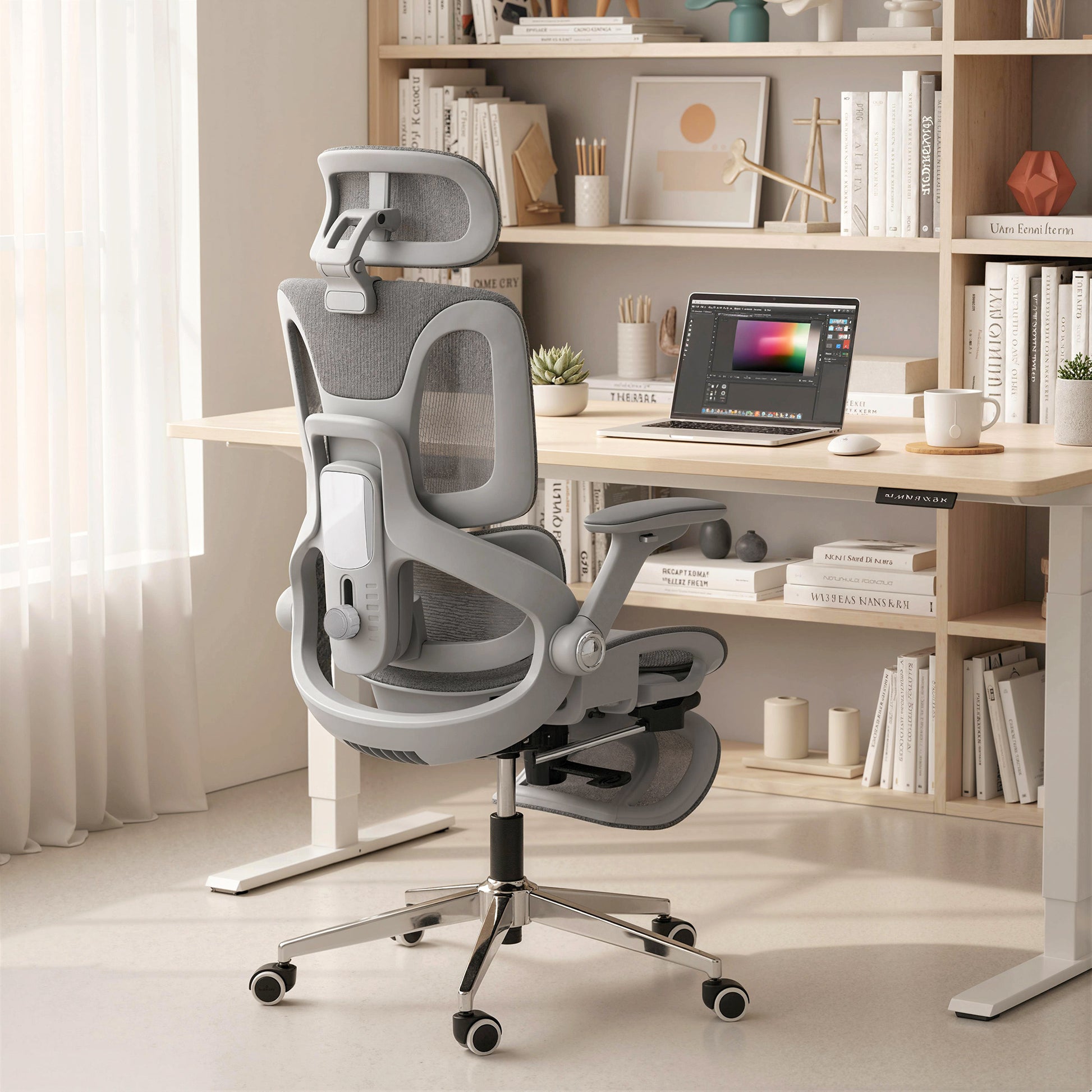 Ergonomic Office Chair with Separated Backrest, High Back Mesh Desk Chair