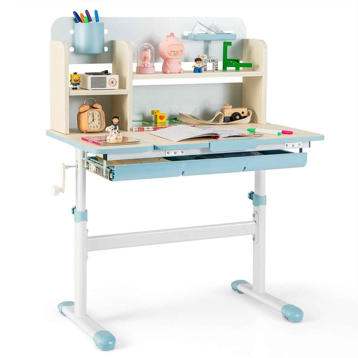 Ergonomic Adjustable Kids Study Desk with Storage Drawer