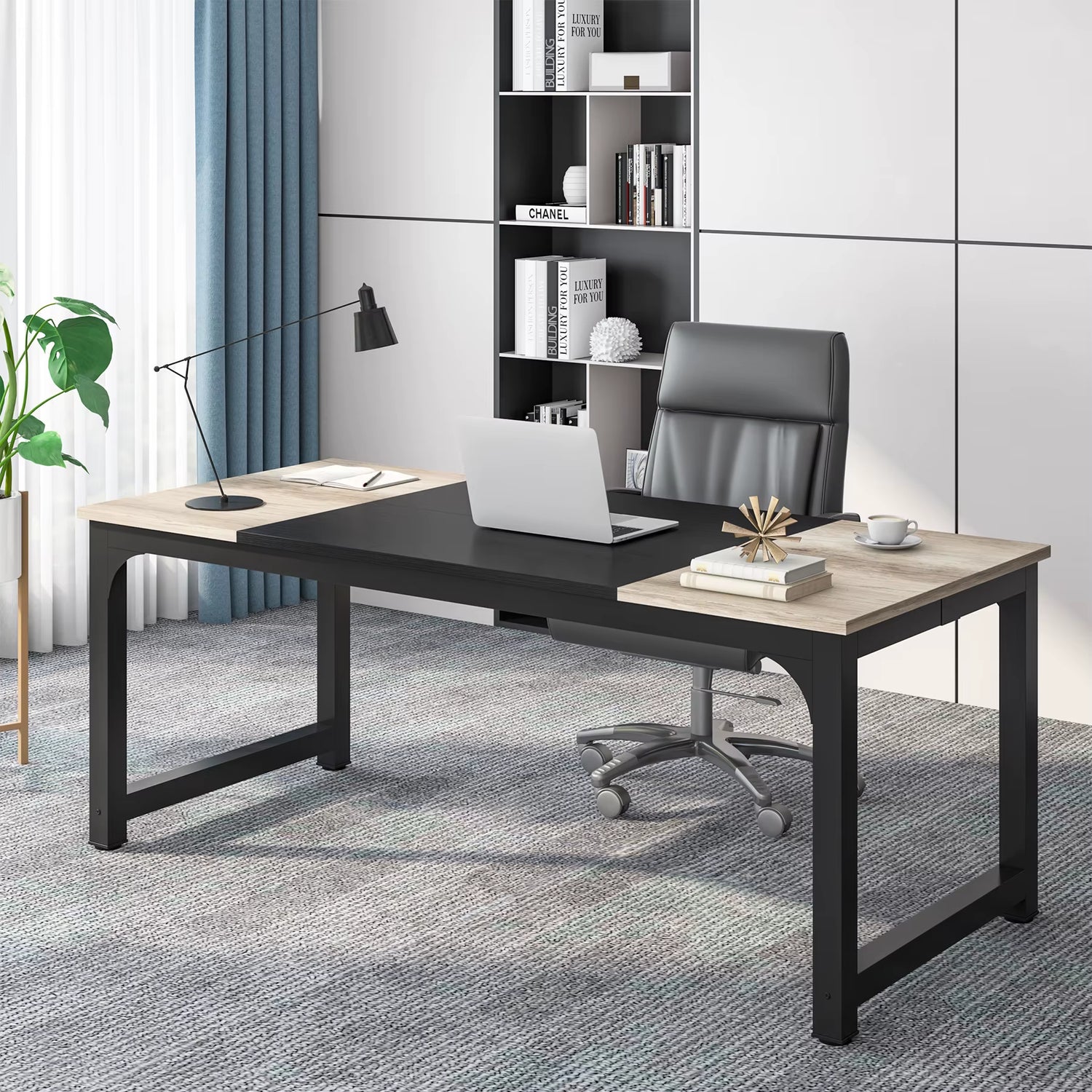 Modern Computer Desk Large Office Desk Computer Table Study Writing Desk Workstation for Home Office
