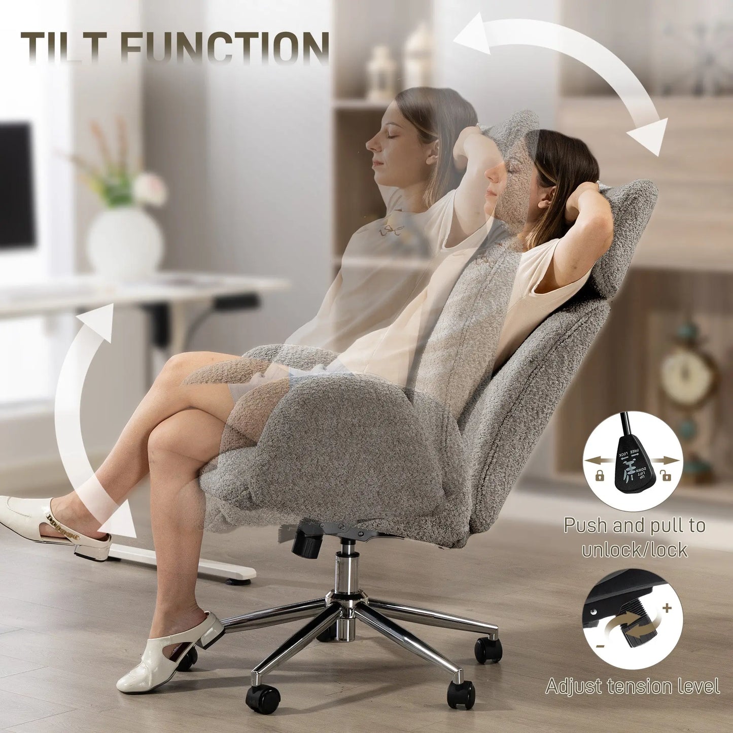 Desk Chair with Adjustable Headrest, Spring Pack, Office Chair