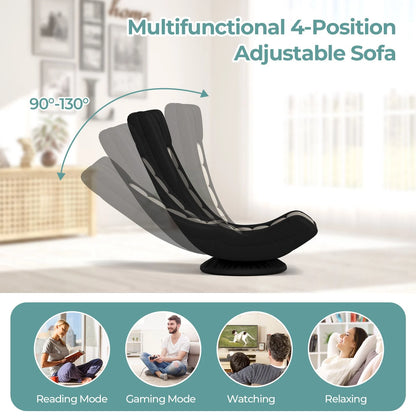 360° Swivel Gaming Chair 4 Position Adjustable Folding Floor Sofa