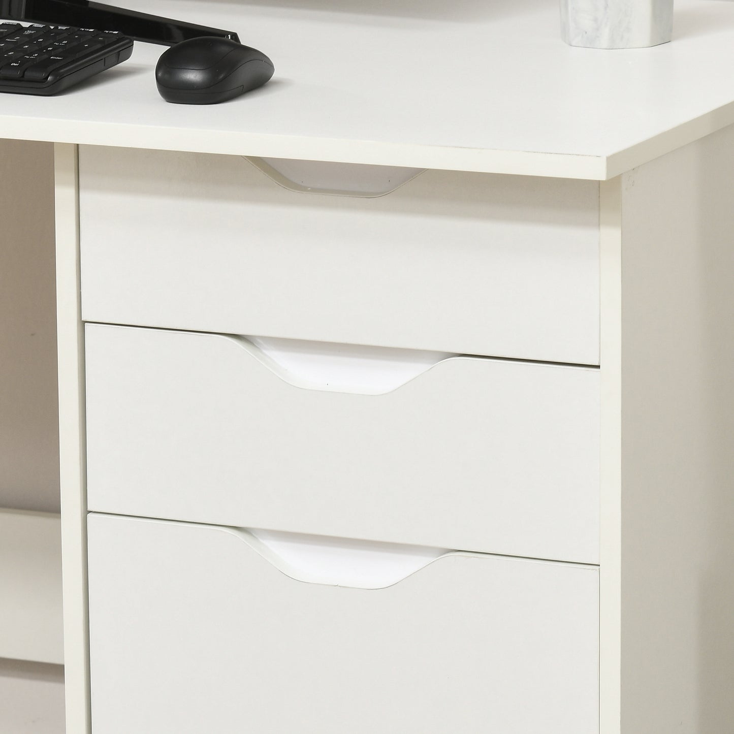 Computer Desk W/ Drawers Modern Writing Workstation for Home Office Study