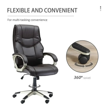 Executive Computer Office Desk Chair High Back Faux Leather Swivel Chair - Ergo Heights