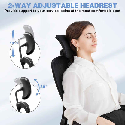 Ergonomic Office Chair with Flip-Up Armrests & Lumbar Support - Ergo Heights
