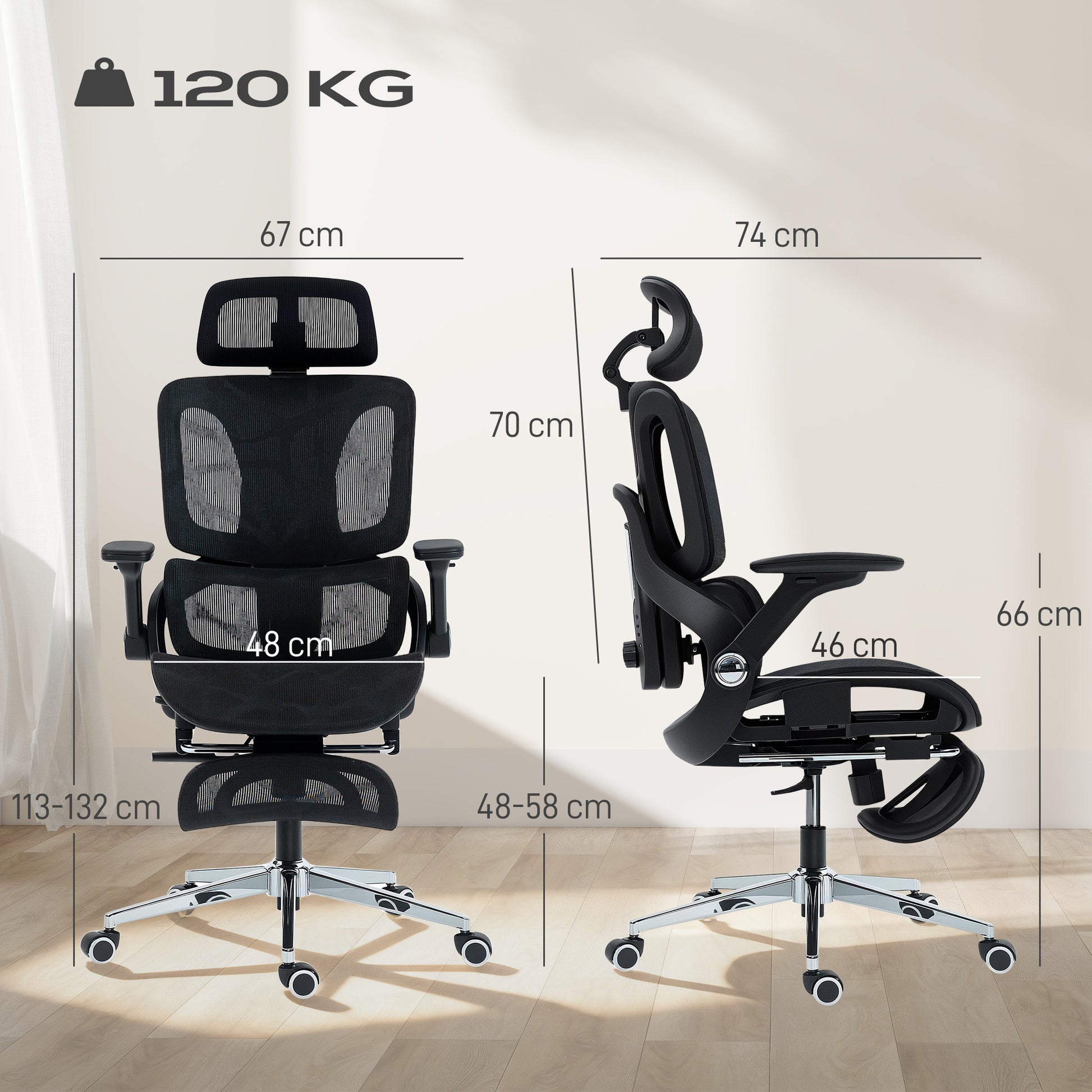Ergonomic Office Chair with Separated Backrest, High Back Mesh Desk Chair