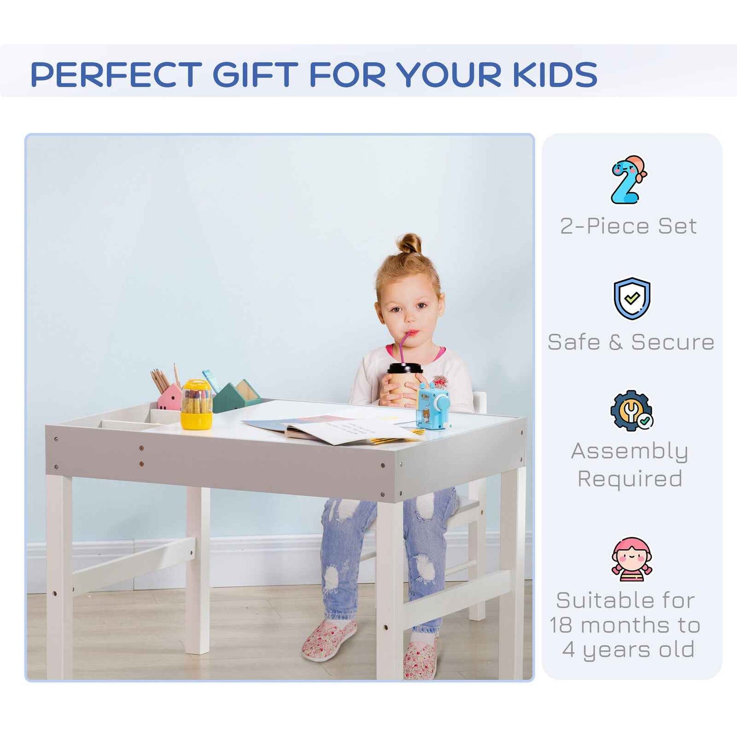 Ergo Heights Baby Activity Table with Chair Set