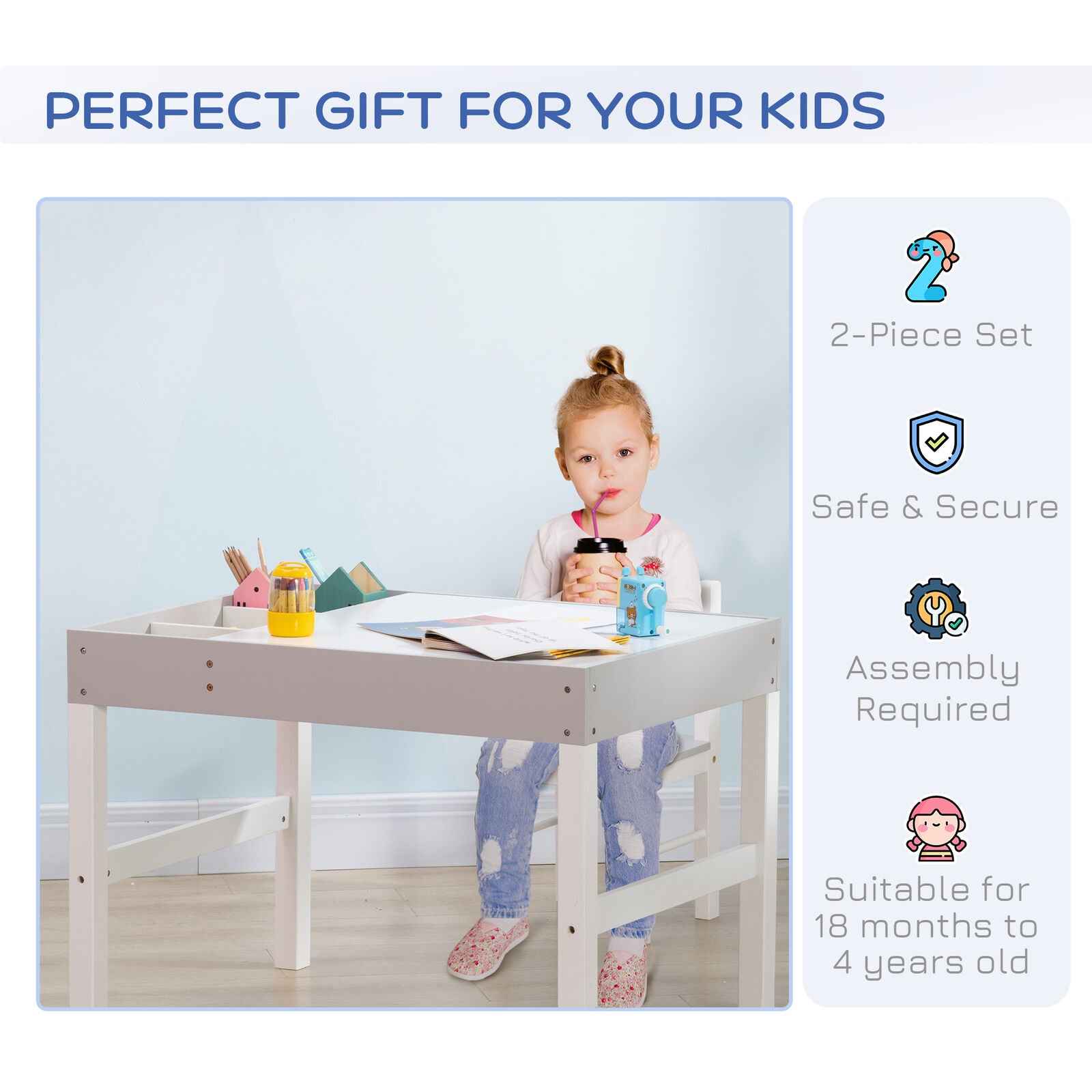 Ergo Heights Baby Activity Table with Chair Set