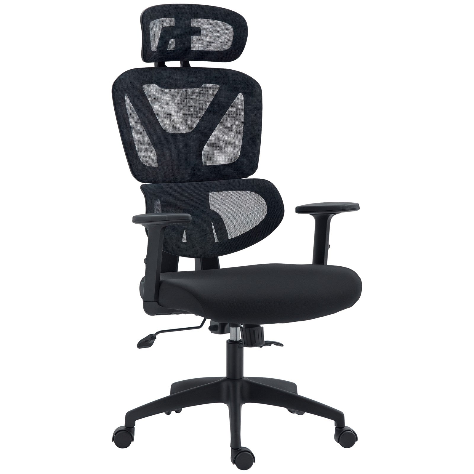 Mesh Office Chair Swivel Desk Chair with Adjustable Height Lumbar Support Black