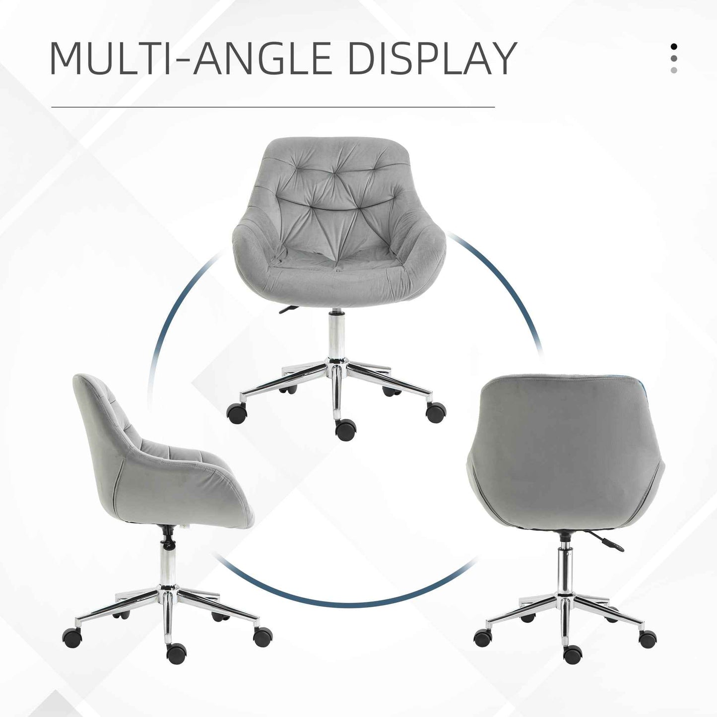 Velvet Home Office Chair with Adjustable Height - Ergo Heights