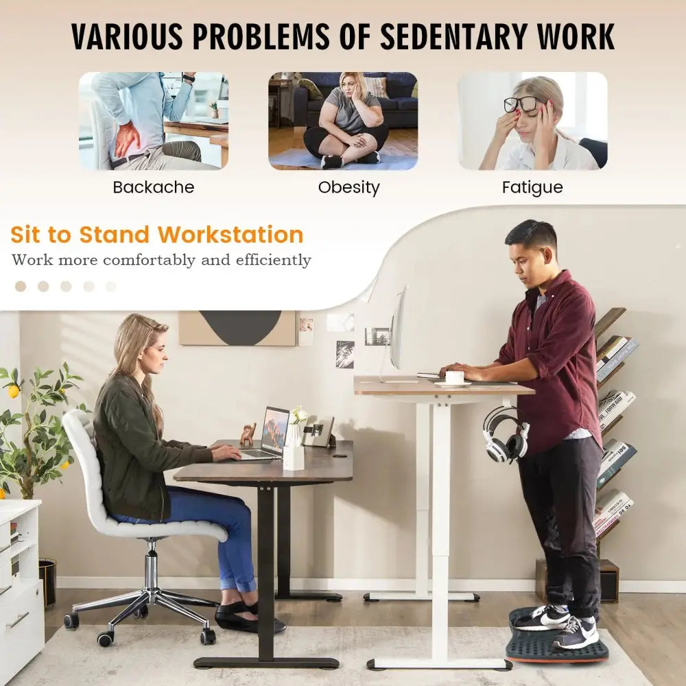 Height Adjustable Home Office Computer Desk with Headphone Hook