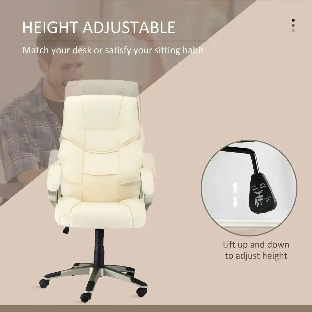 Executive Computer Office Desk Chair High Back Faux Leather Swivel Chair - Ergo Heights