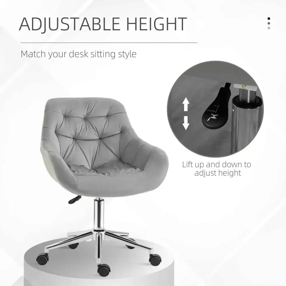 Velvet Home Office Chair with Adjustable Height - Ergo Heights
