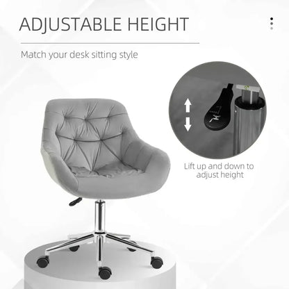 Velvet Home Office Chair with Adjustable Height - Ergo Heights