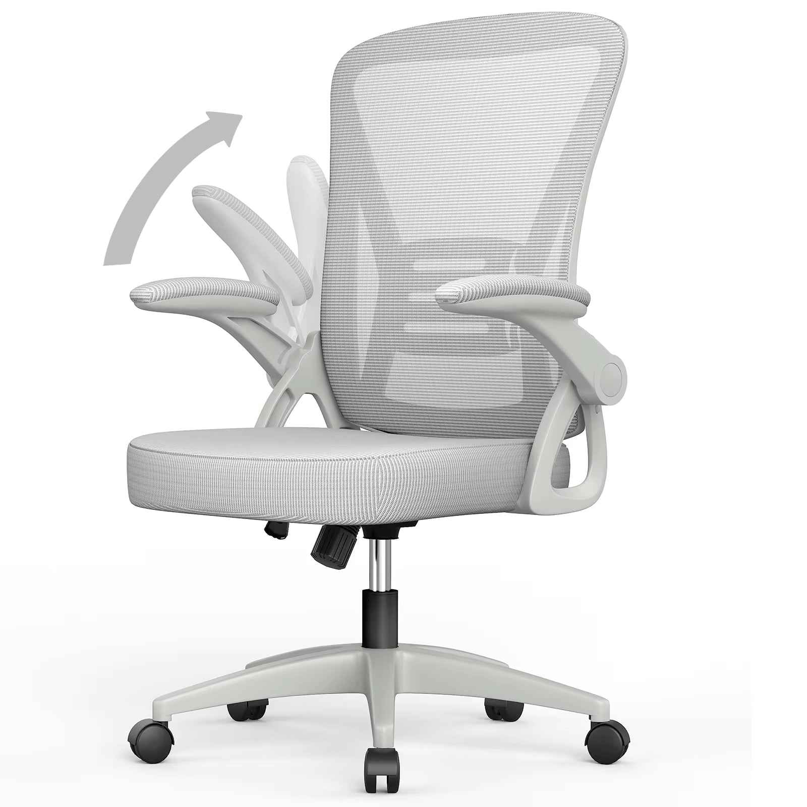 Ergo Heights Breathable Mesh Seat Computer Chair with Adjustable Armrests - Ergo Heights