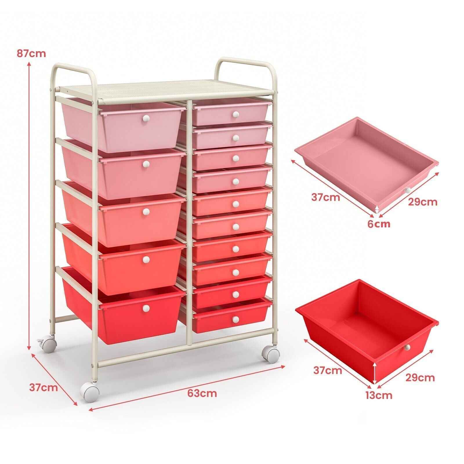 Ergo Heights Multi-Colour Storage Cart for Workspace - Ergo Heights