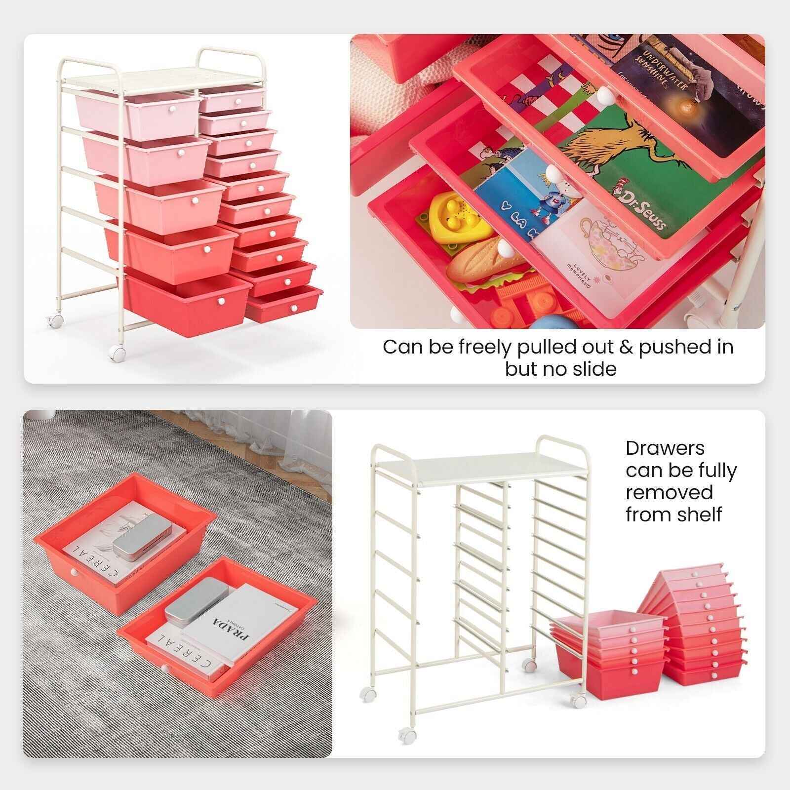 Ergo Heights Multi-Colour Storage Cart for Workspace - Ergo Heights