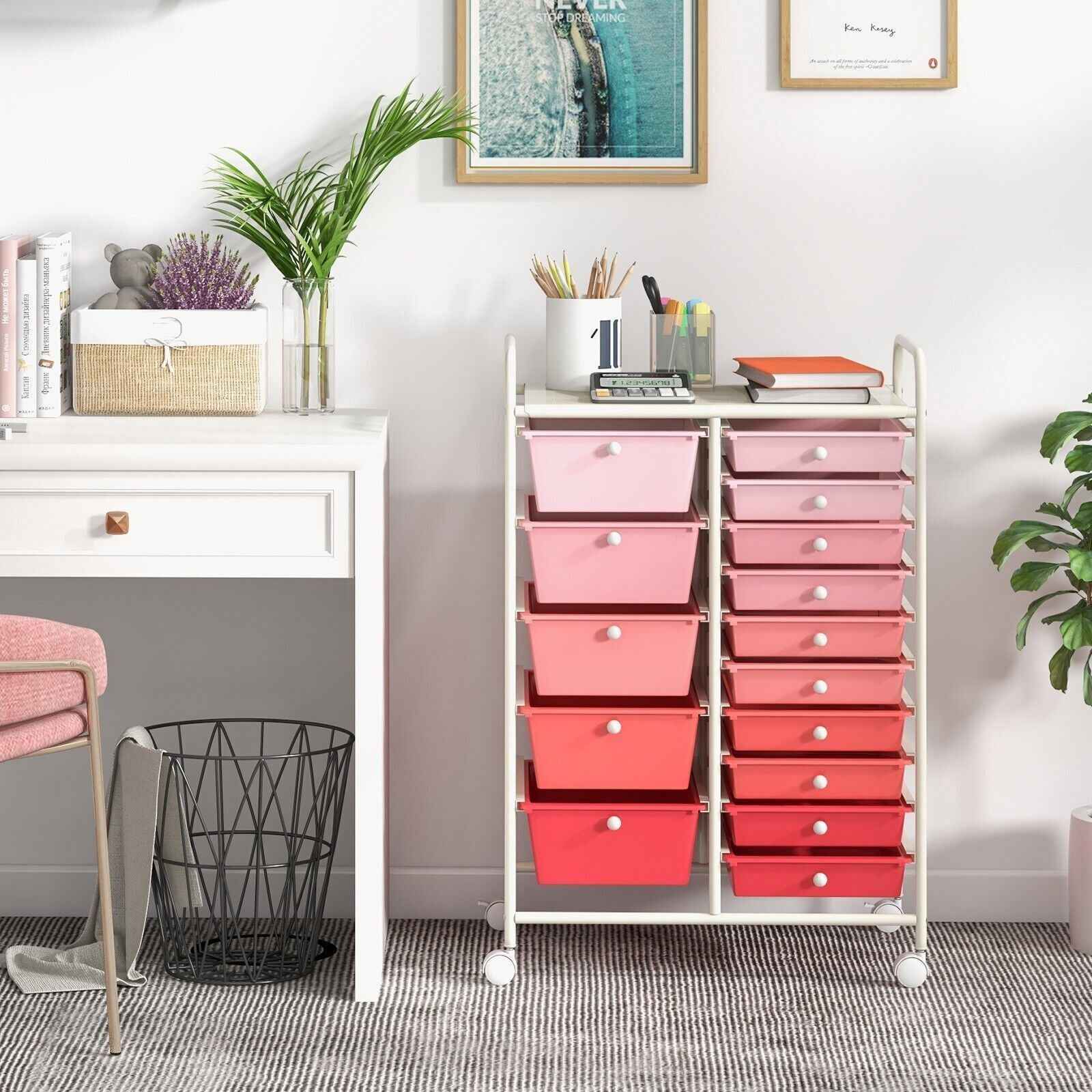 Ergo Heights Multi-Colour Storage Cart for Workspace - Ergo Heights