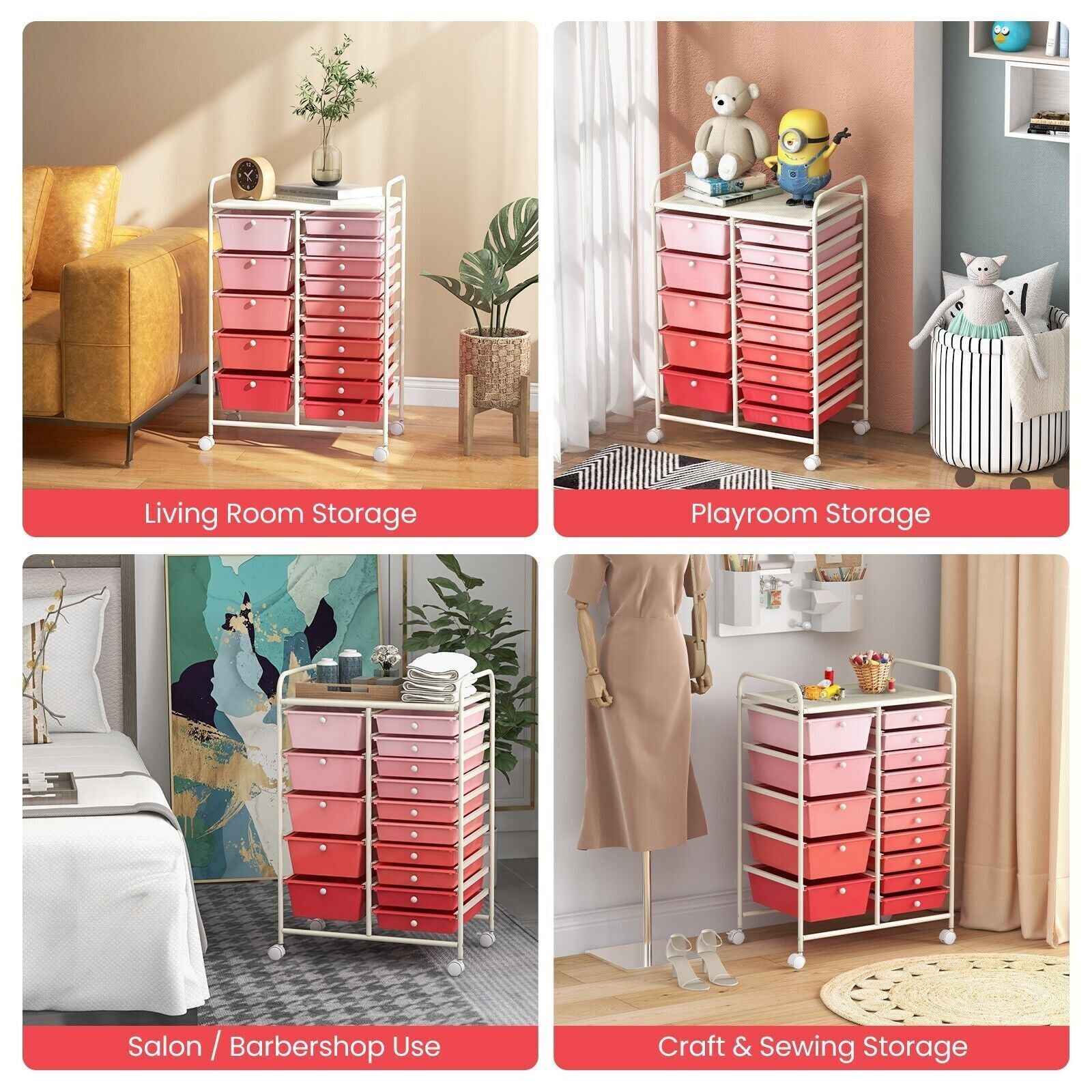 Ergo Heights Multi-Colour Storage Cart for Workspace - Ergo Heights