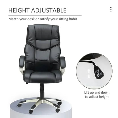 Executive Computer Office Desk Chair High Back Faux Leather Swivel Chair - Ergo Heights