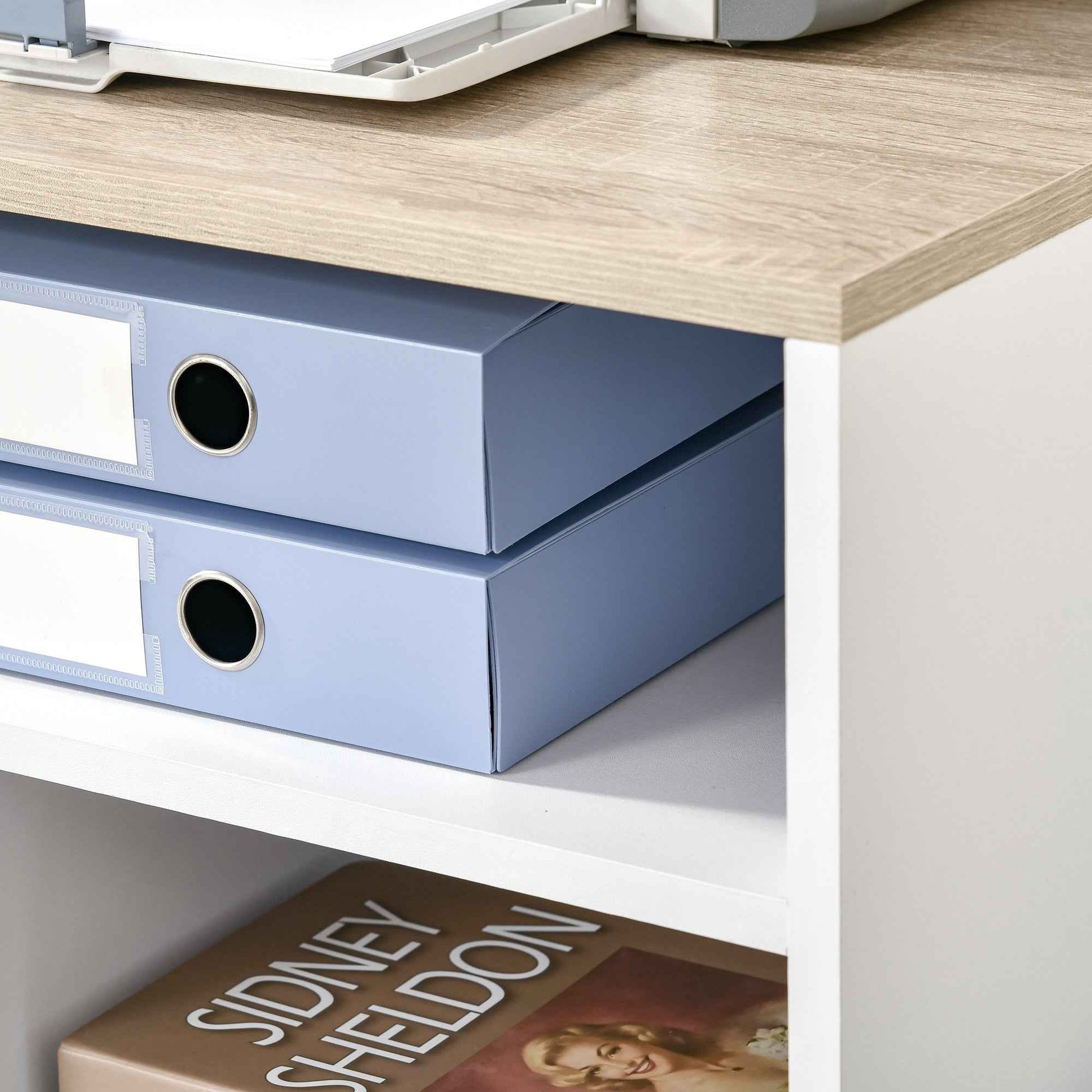 Multi-Storage Printer Unit Office Organisation 5 Compartments Wheels - Ergo Heights