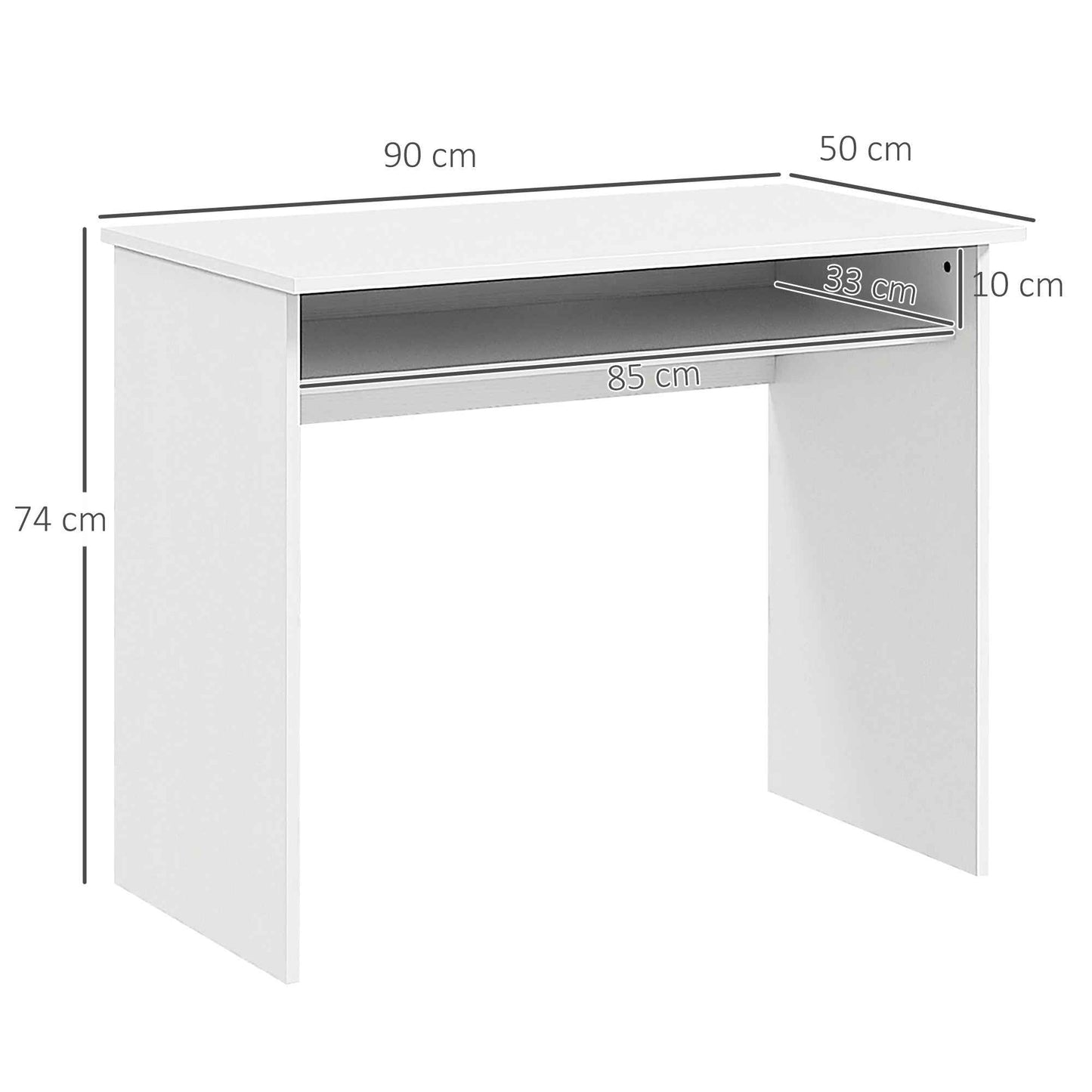 Writing Desk Laptop Table Workstation with Shelf Home Office - Ergo Heights