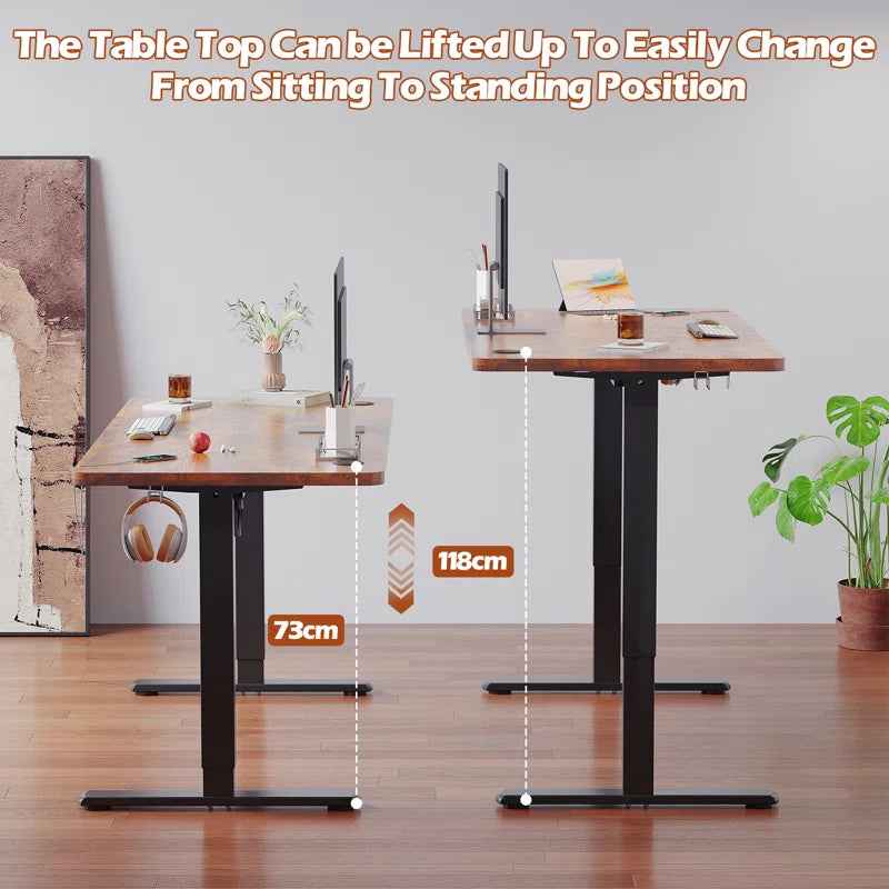 Electric Standing Desk Height Adjustable Desk Sit Stand Desk with Time Reminder Stand up Desk 3 Memory Setting Electric Desk