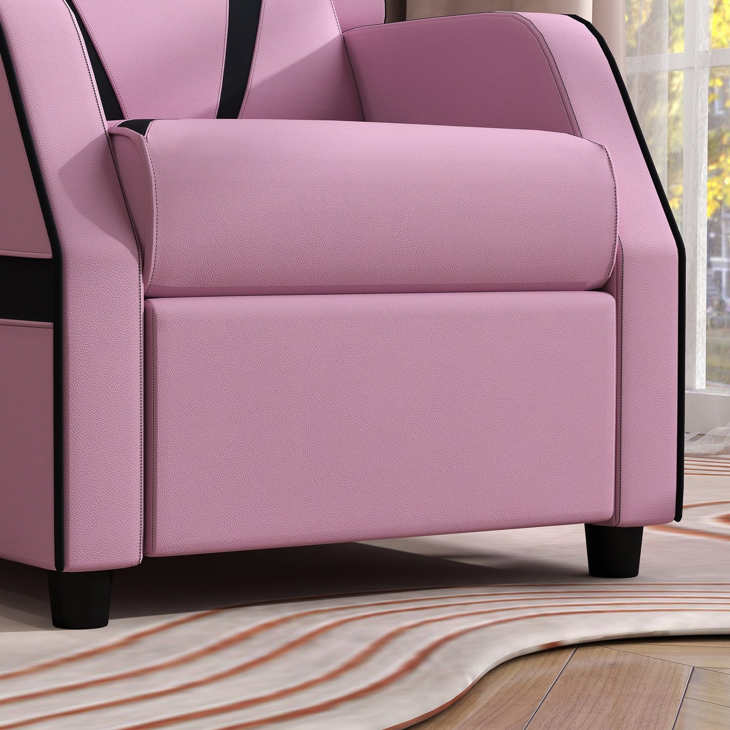 AIYAPLAY Kids Recliner, PU Leather Toddler Armchair Gaming Chair, Pink