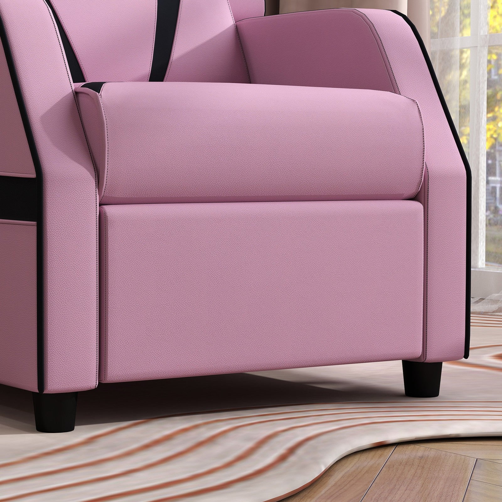 AIYAPLAY Kids Recliner, PU Leather Toddler Armchair Gaming Chair, Pink