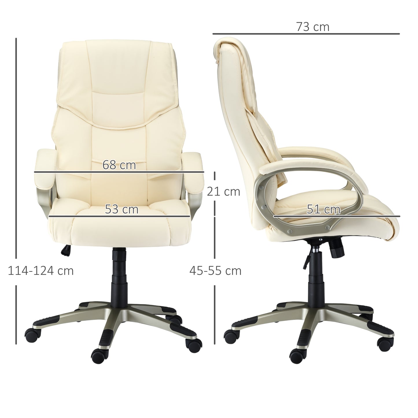 Executive Computer Office Desk Chair High Back Faux Leather Swivel Chair