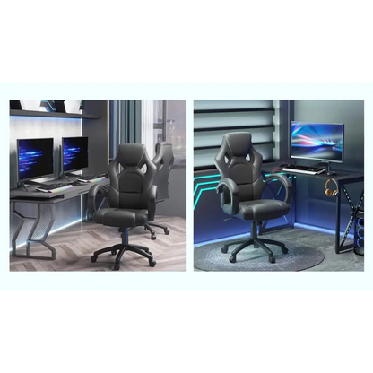 Vinsetto Racing Gaming Chair, PU Leather Swivel Office Gamer Chair Black