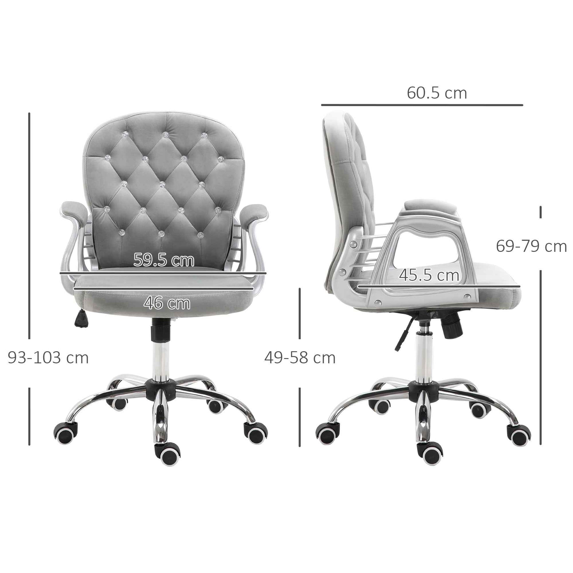 Ergo Heights Diamante Swivel Office Chair White Gold - Ergo Heights
