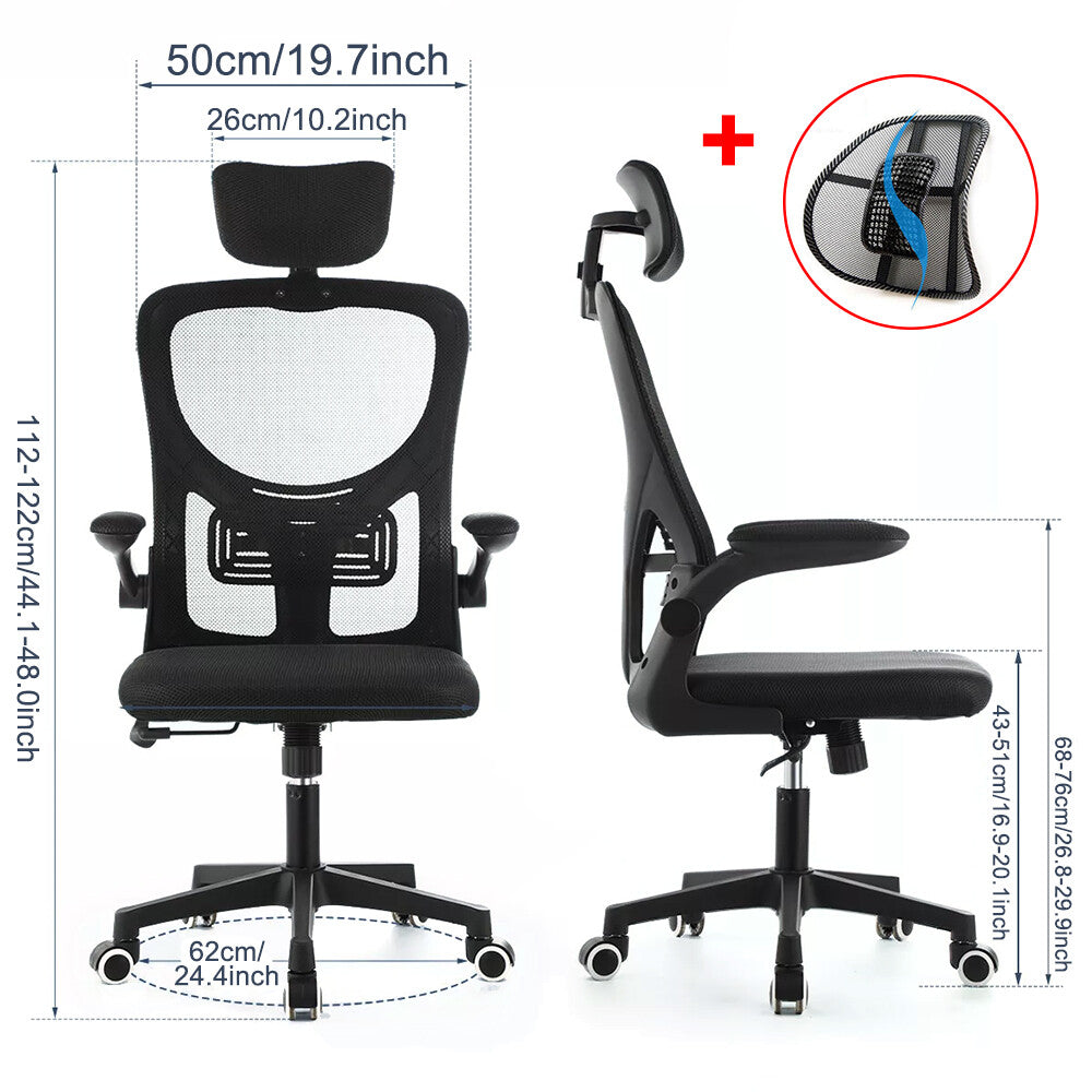 Mesh Office Chair Ergonomic 360° Swivel Lift Computer Desk Adjustable Height UK