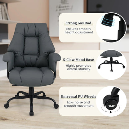 Ergonomic Office Chair with Spring Cushion Seat and Adjustable Swivel Seat
