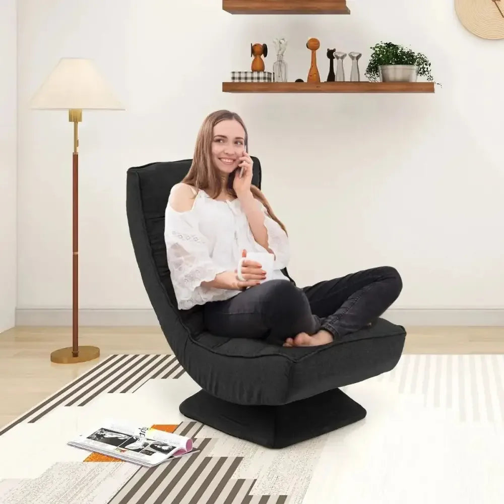 Adjustable floor chair with ergonomic lumbar support - Ergo Heights