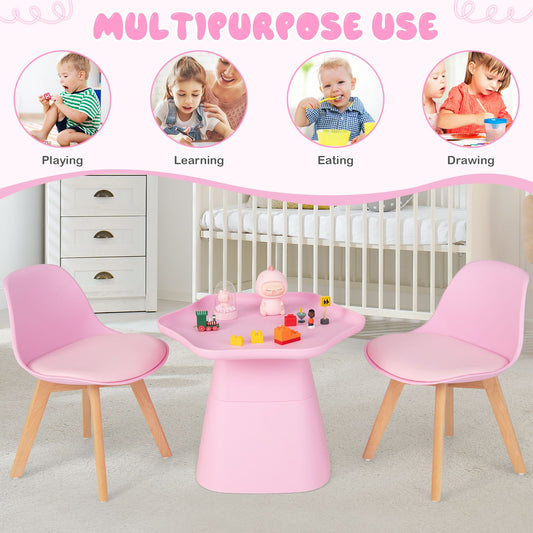 Ergo Heights Childrens Table And Chairs Set Pink Kids Desk.
